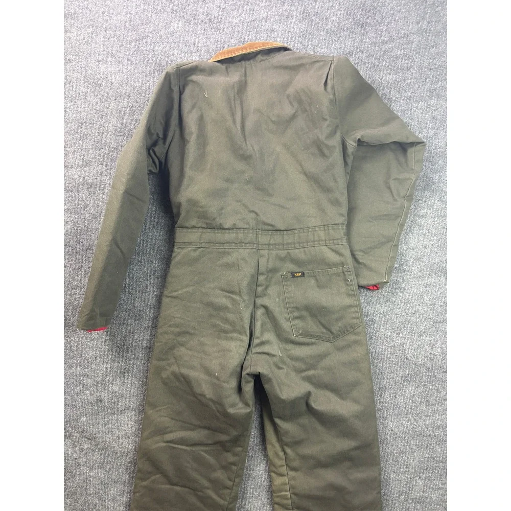 VNTG Key Imperial Insulated Coveralls Kids Size 18 Olive Green Corduroy Collar